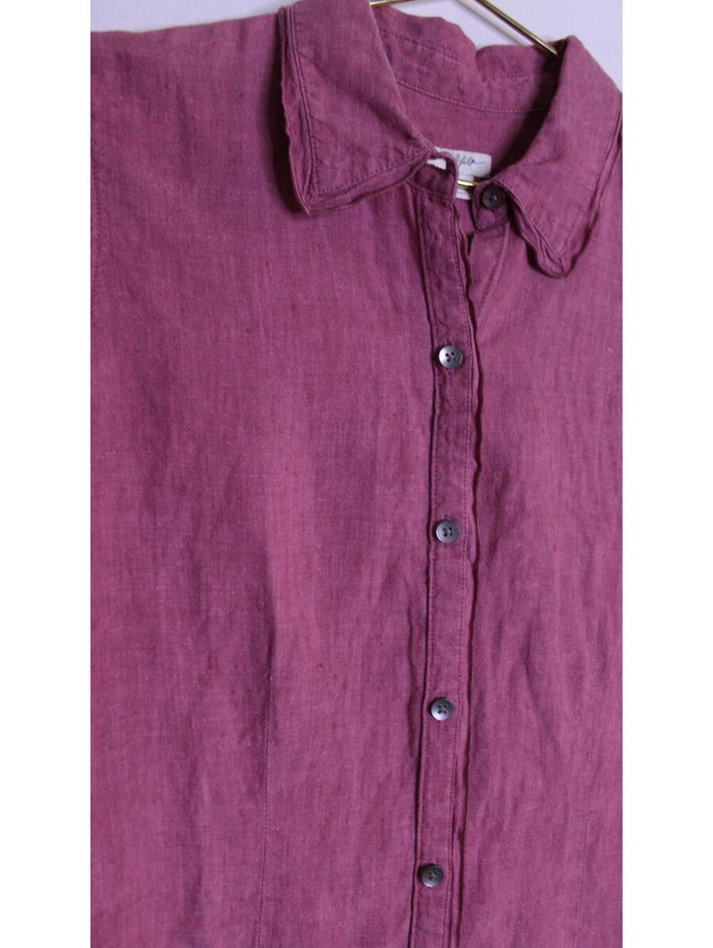 J. Jill Linen Button Down Short Sleeve Blouse - XS - Picture 3 of 5